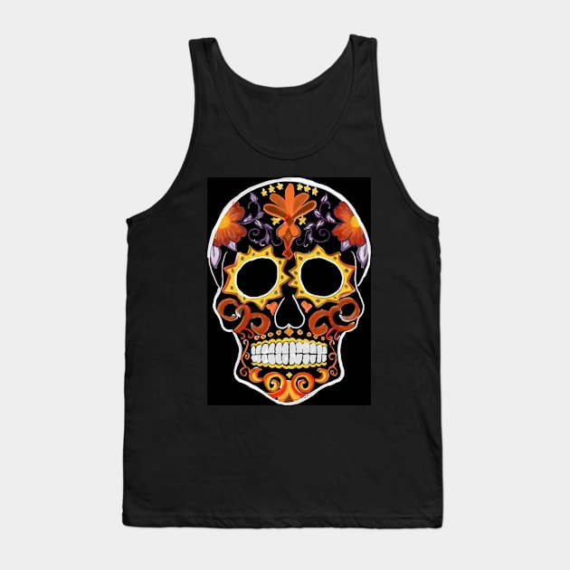 A Marigold Dia de Los Muertos Tank Top by laceylschmidt